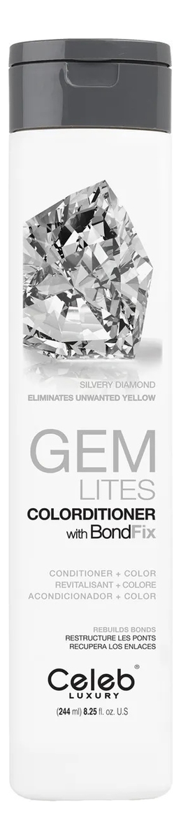 

Тонирующий кондиционер для волос корректирующий цвет Gem Lites Flawless Colorditioner With BondFix 244мл: Silvery Diamond, Тонирующий кондиционер для волос корректирующий цвет Gem Lites Flawless Colorditioner With BondFix 244мл
