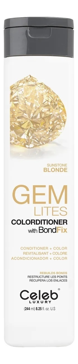 цена Тонирующий кондиционер для волос корректирующий цвет Gem Lites Flawless Colorditioner With BondFix 244мл: Sunstone
