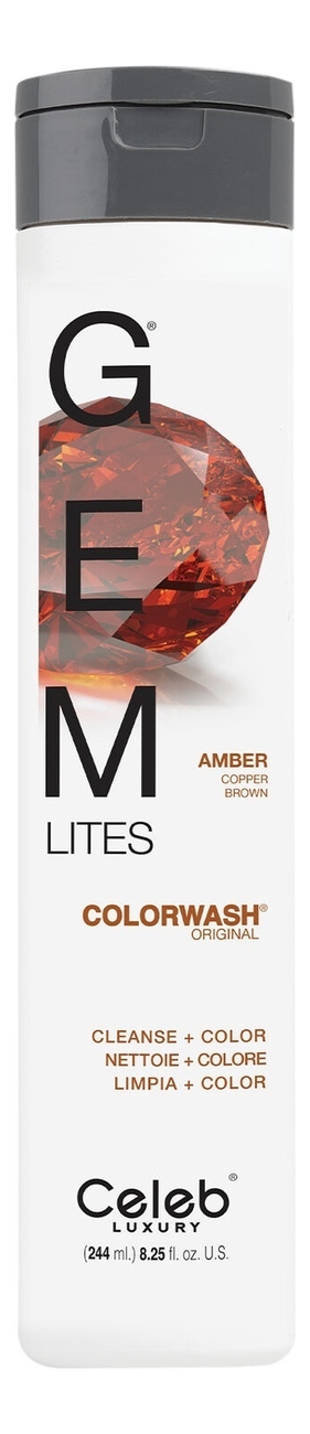 

Шампунь для яркости цвета волос Gem Lites Shampoo 244мл: Amber, Шампунь для яркости цвета волос Gem Lites Shampoo 244мл