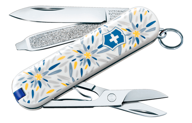Нож-брелок Classic Alpine Edelweiss 58мм, 7 функций 0.6223.L2109 от Randewoo