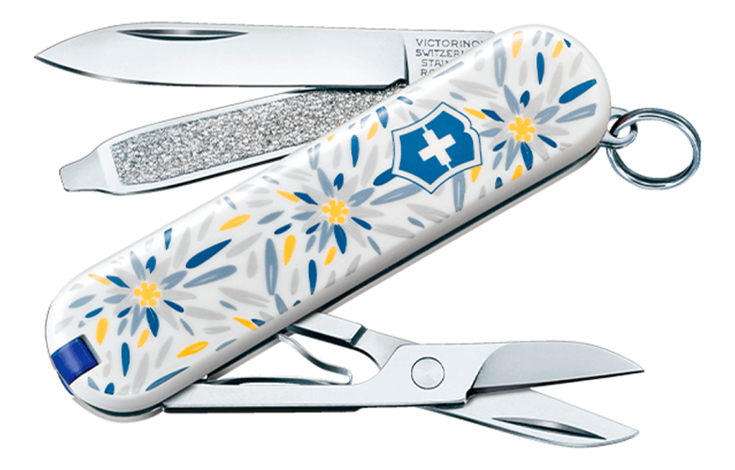 

Нож-брелок Classic Alpine Edelweiss 58мм, 7 функций 0.6223.L2109