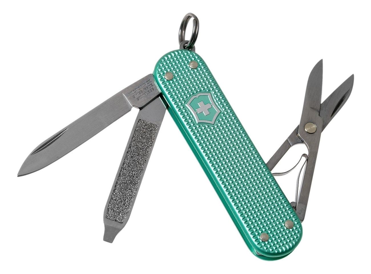 

Нож-брелок Classic SD Alox Colors Minty Mint 58мм, 5 функций 0.6221.221G