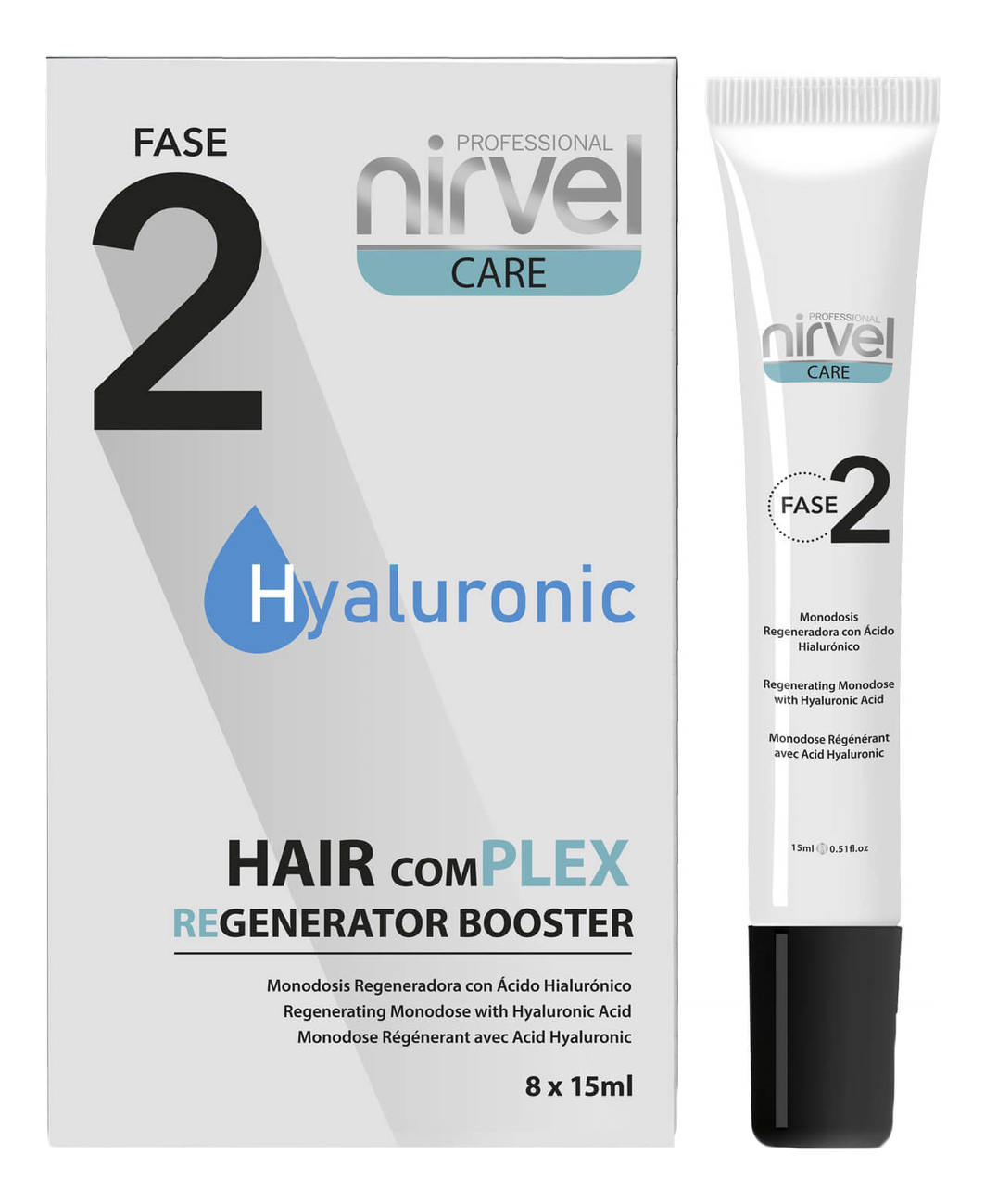 

Восстанавливающая сыворотка для волос с гиалуроновой кислотой Care Hyaluronic Hair Complex Regenerator Booster Fase 2 15*8мл