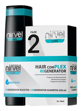 Nirvel Professional Набор для волос с гиалуроновой кислотой Care Hyaluronic Hair Complex Regenerator (сыворотка Booster Fase 2 15*8мл + шампунь 250мл)