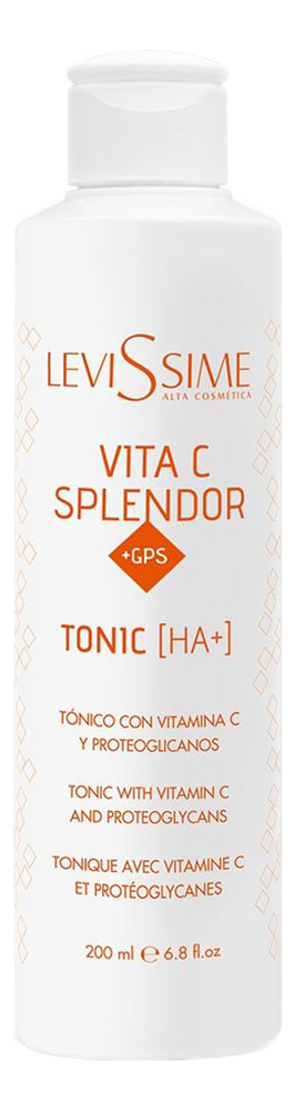 Купить Тоник для лица с витамином С и растительными протеогликанами VITA C Splendor + GPS Tonic [HA+] 200мл, Levissime