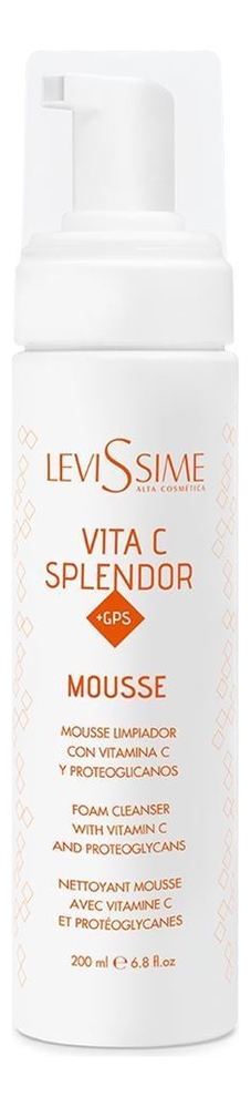 Купить Очищающий мусс для лица с витамином С и растительными протеогликанами VITA C Splendor + GPS Mousse 200мл, Levissime