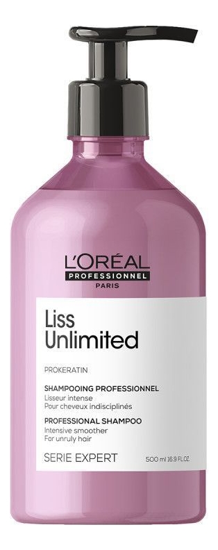 Шампунь для непослушных волос Serie Expert Liss Unlimited Prokeratin Shampooing: Шампунь 500мл шампунь для нейтрализации желтизны serie expert silver violet dyes magnesium shampooing шампунь 500мл