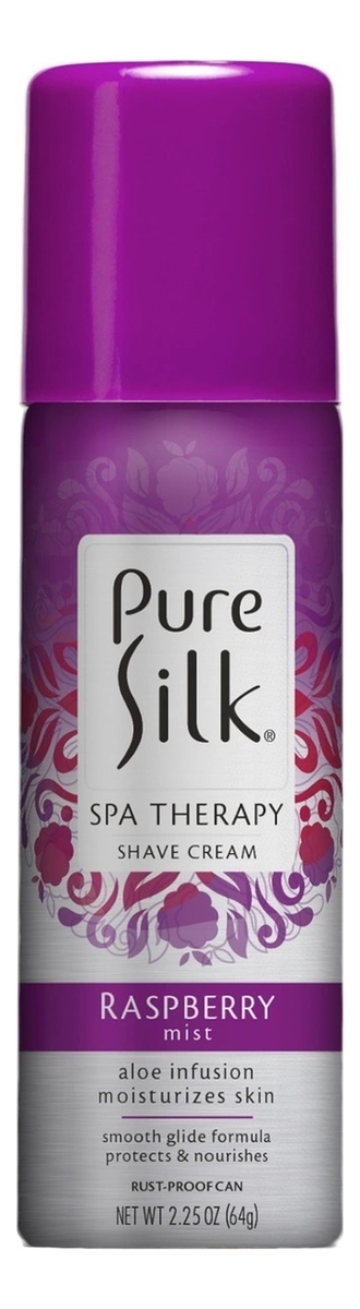 

Крем-пена для бритья Pure Silk Raspberry Mist Shave Cream: Крем-пена 64г, Крем-пена для бритья Pure Silk Raspberry Mist Shave Cream