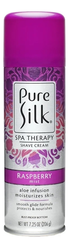 

Крем-пена для бритья Pure Silk Raspberry Mist Shave Cream: Крем-пена 206г, Крем-пена для бритья Pure Silk Raspberry Mist Shave Cream