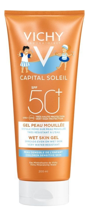 Солнцезащитная эмульсия для лица и тела Capital Soleil Gel Peau Mouillee SPF50+ 200мл от Randewoo