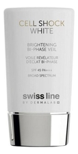 Swiss Line Солнцезащитная эмульсия для лица с эффектом сияния Cell Shock White Brightening Bi-Phase Veil SPF45 PA+++ 45мл