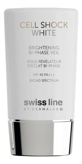 

Солнцезащитная эмульсия для лица с эффектом сияния Cell Shock White Brightening Bi-Phase Veil SPF45 PA+++ 45мл