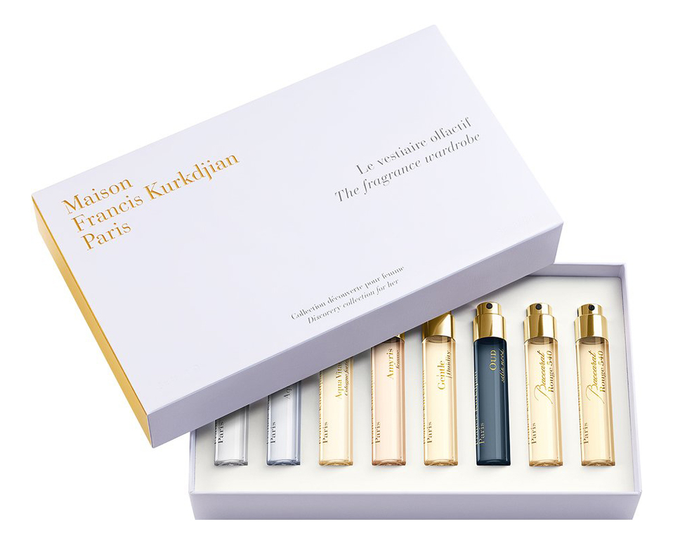 

Discovery Collection Pour Femme: набор 8*11мл (Aqua Celestia Cologne Forte, Aqua Vitae Cologne Forte, Aqua Universalis Cologne Forte, Gentle Fluidity Gold, Oud Satin Mood Eau De Parfum 2018, Amyris Femme, Baccarat Rouge 540, Baccarat Rouge 540 Extrait De 