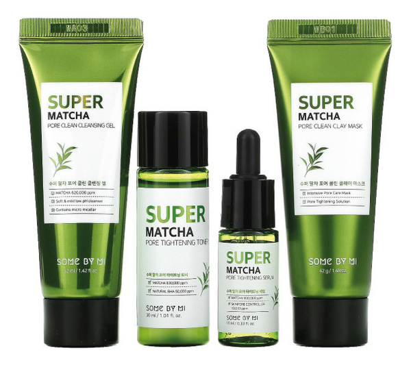 

Набор для лица с экстрактом зеленого чая матча Super Matcha (гель для умывания 42мл + глиняная маска 42г + сыворотка 10мл + тонер 30мл)