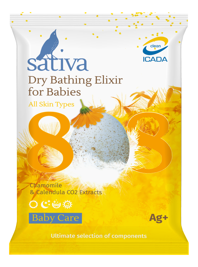 Сухой эликсир для купания детей с экстрактом ромашки и календулы Baby Care Dry Bathing Elixir No808 15г от Randewoo