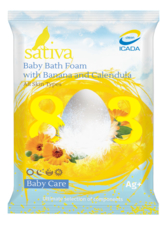 Sativa Пена для купания с экстрактом банана и календулы Baby Care Bath Foam No803 15г