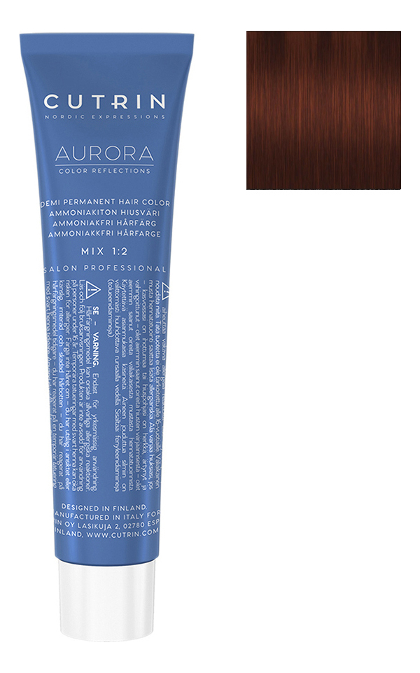 

Безаммиачный краситель для волос Aurora Demi Permanent Hair Color 60мл: 8.43 Светлое медное золото, Безаммиачный краситель для волос Aurora Demi Permanent Hair Color 60мл