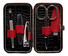 Truefitt & Hill Маникюрный набор из 5 предметов Faux Crocodile Manicure Black Red