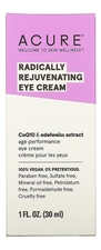 ACURE Крем для кожи вокруг глаз с коэнзимом Q10 и экстрактом эдельвейса Radically Rejuvenating Eye Cream 30мл