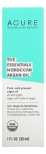 ACURE Органическое аргановое масло холодного отжима The Essentials Moroccan Argan Oil 30мл