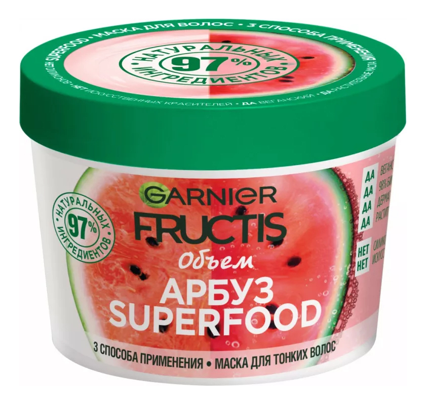 

Маска для волос Арбуз Объем Fructis Superfood 390мл