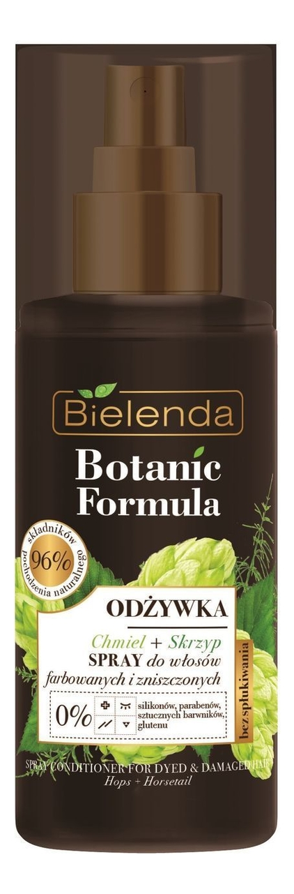 

Питательный спрей для окрашенных волос с экстрактом хмеля и полевого хвоща Botanic Formula 150мл