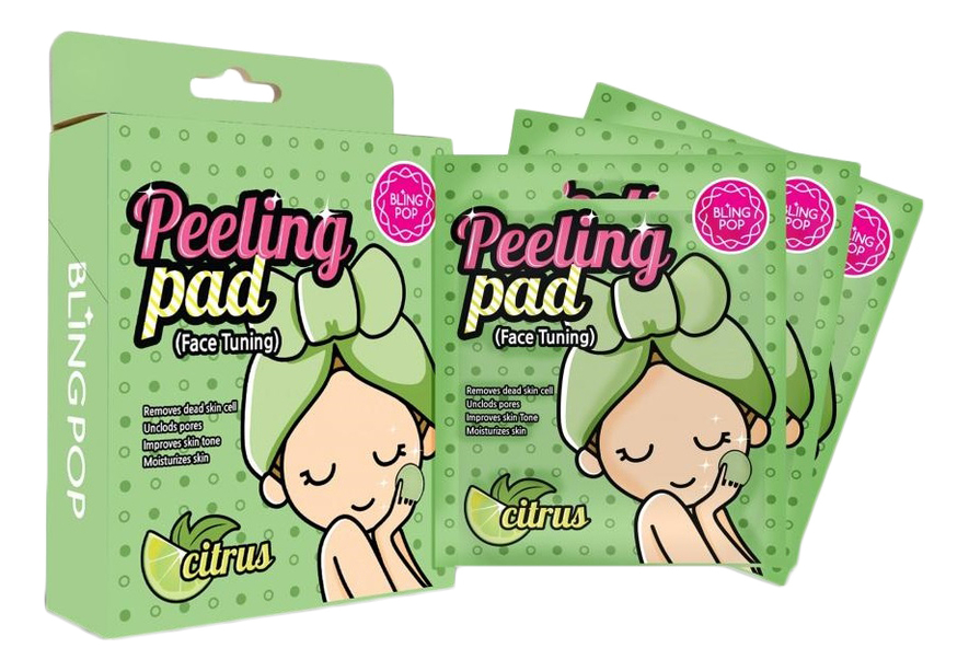 

Двухсторонние очищающие пэды для лица Citrus Face Tuning Peeling Pad 1шт
