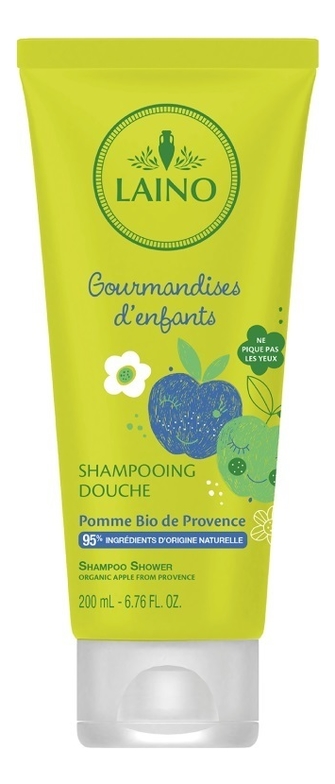Органический шампунь для волос и тела Shampooing Douche Pomme Bio De Provence Gourmandises D'Enfants 200мл (яблоко)