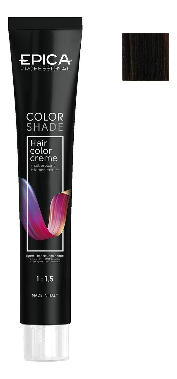 

Крем-краска для волос Color Shade 100мл: 5.77 Светлый Шатен Шоколадный Интенсивный, Крем-краска для волос Color Shade 100мл