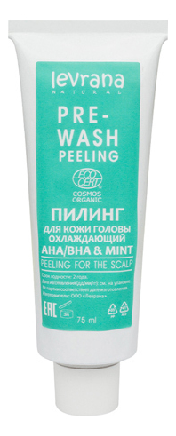 Охлаждающий пилинг для кожи головы Pre-Wash Peeling AHA/BHA & Mint 75мл пилинг для кожи головы ice by natura siberica мультикислотный пилинг глубокого очищения кожи головы pre wash aha bha bio peeling