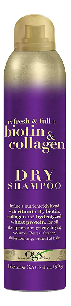 

Сухой шампунь для волос с биотином и коллагеном Refresh & Full+ Biotin & Collagen Dry Shampoo 165мл