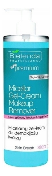 Купить Мицеллярный гель-крем для снятия макияжа Skin Breath Micellar Gel-Cream Make-Up Remover 500мл, Bielenda Professional