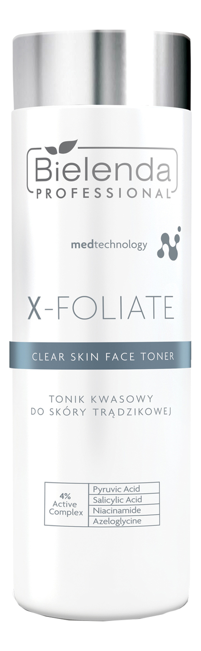 Купить Тоник для лица с кислотами X-Foliate Clear Skin Face Toner 200мл, Bielenda Professional