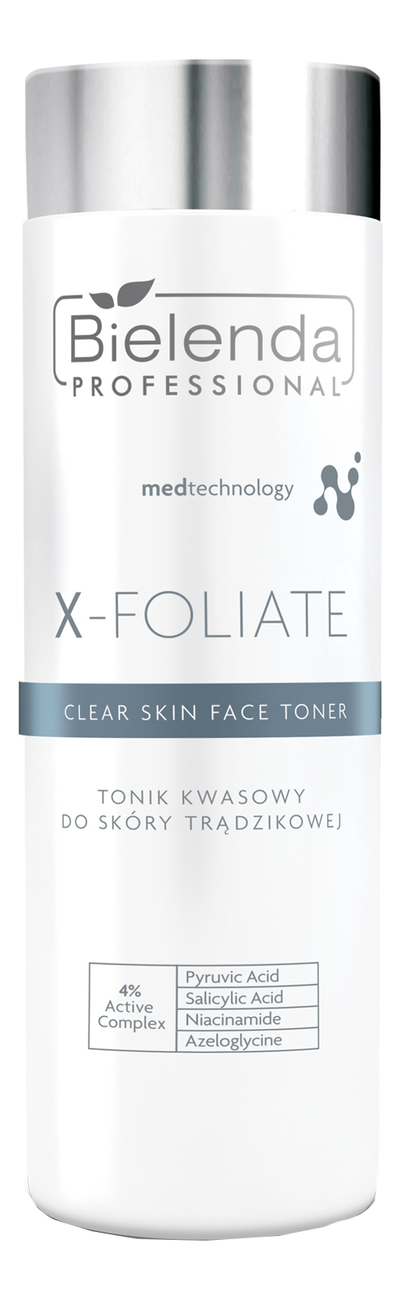 Тоник для лица с кислотами X-Foliate Clear Skin Face Toner 200мл кислотный тонер для кожи с куперозом x foliate anti couperose face toner 200мл