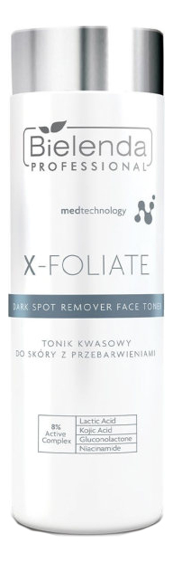Купить Кислотный тоник для кожи с пигментацией X-Foliate Dark Spot Remover Face Toner 200мл, Bielenda Professional