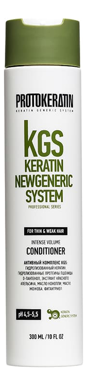 Кондиционер для объема волос KGS Keratin Newgeneric System Intense Volume Conditioner: Кондиционер 300мл кондиционер для сияния и защиты цвета окрашенных волос kgs keratin newgeneric system color guard conditioner кондиционер 950мл