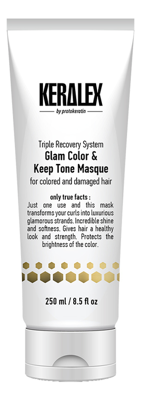 Маска для волос дуо-сияние и защита цвета Keralex Glam Color & Keep Tone Masque: Маска 250мл шампунь дуо сияние и защита цвета protokeratin keralex glam color
