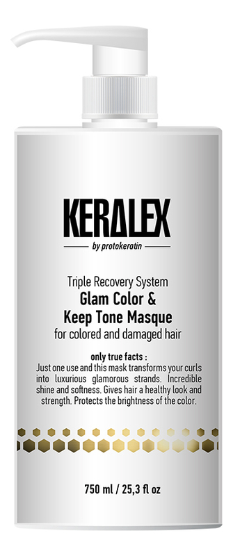 Маска для волос дуо-сияние и защита цвета Keralex Glam Color & Keep Tone Masque: Маска 750мл маска для волос дуо сияние и защита цвета keralex glam color