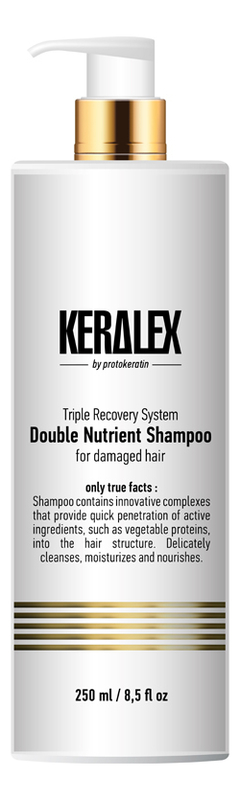 Шампунь для волос дуо-питание Keralex Double Nutrient Shampoo: Шампунь 250мл шампунь дуо питание высокоинтенсивный protokeratin keralex double nutrient shampoo 250 мл