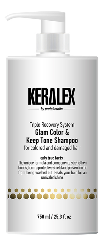 

Шампунь для волос дуо-сияние и защита цвета Keralex Glam Color & Keep Tone Shampoo: Шампунь 750мл, Шампунь для волос дуо-сияние и защита цвета Keralex Glam Color & Keep Tone Shampoo