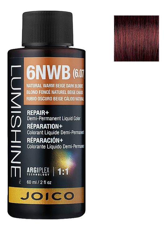 

Демиперманентная премиксованная крем-краска для волос Lumishine Demi-Permanent Liquid Color 60мл: 4RR Средне-коричневый интенсивно-красный, Демиперманентная премиксованная крем-краска для волос Lumishine Demi-Permanent Liquid Color 60мл