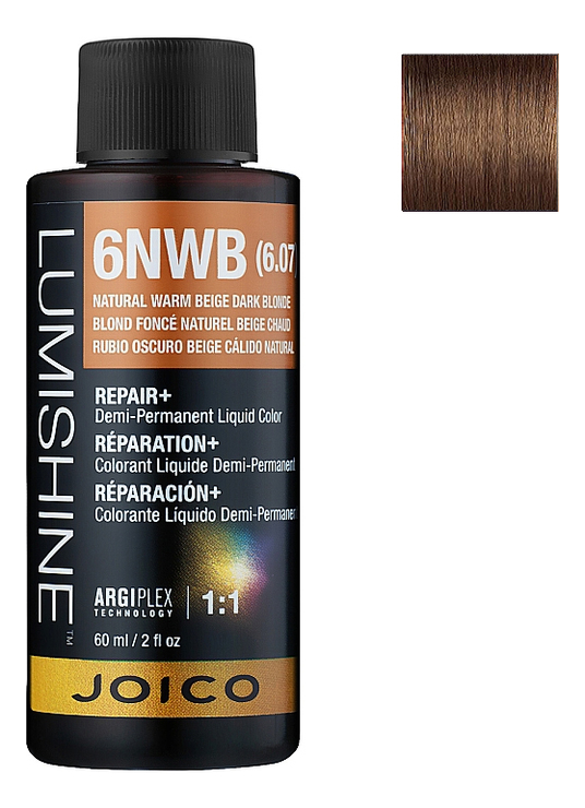 

Демиперманентная премиксованная крем-краска для волос Lumishine Demi-Permanent Liquid Color 60мл: 7NWB Средний блондин натуральный теплый бежевый, Демиперманентная премиксованная крем-краска для волос Lumishine Demi-Permanent Liquid Color 60мл