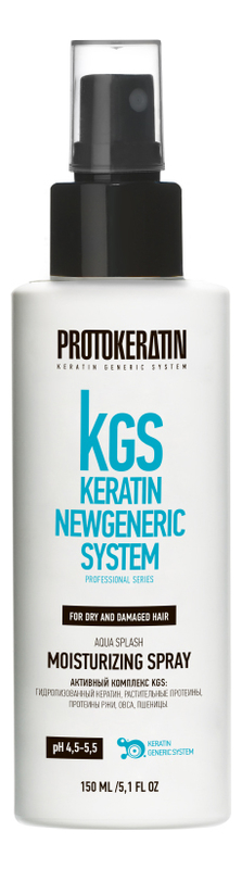 

Несмываемый спрей-кондиционер для волос KGS Keratin Newgeneric System Aqua Splash Moisturizing Spray 150мл