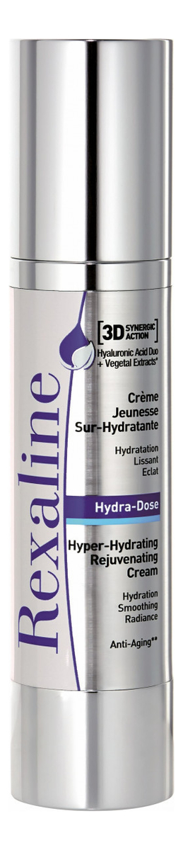 Суперувлажняющий крем для молодости кожи 3D Hydra Dose Hyper-Hydrating Rejuvenating Cream 50мл крем суперувлажняющий для молодости кожи rexaline 3d hydra dose 50 мл
