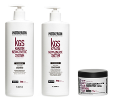 Protokeratin Набор для волос Яркость цвета KGS Keratin Newgeneric System (шампунь 1000мл + кондиционер 1000мл + маска 250мл)