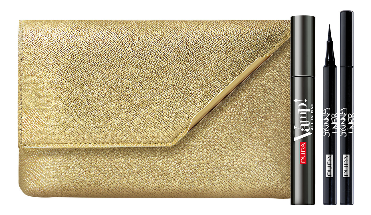 

Косметический набор (тушь д/ресниц Vamp! All In One 9мл + подводка-фломастер д/глаз Skinny Liner 1мл + косметичка)