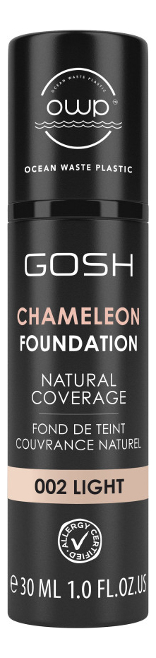 

Тональная основа для лица Chameleon Foundation 30мл: 002 Light, Тональная основа для лица Chameleon Foundation 30мл