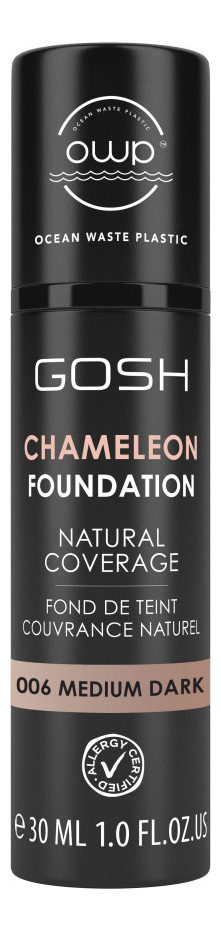 

Тональная основа для лица Chameleon Foundation 30мл: 006 Medium Dark, Тональная основа для лица Chameleon Foundation 30мл