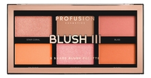 Profusion Cosmetics Палетка для макияжа лица Blush III Palette 110г