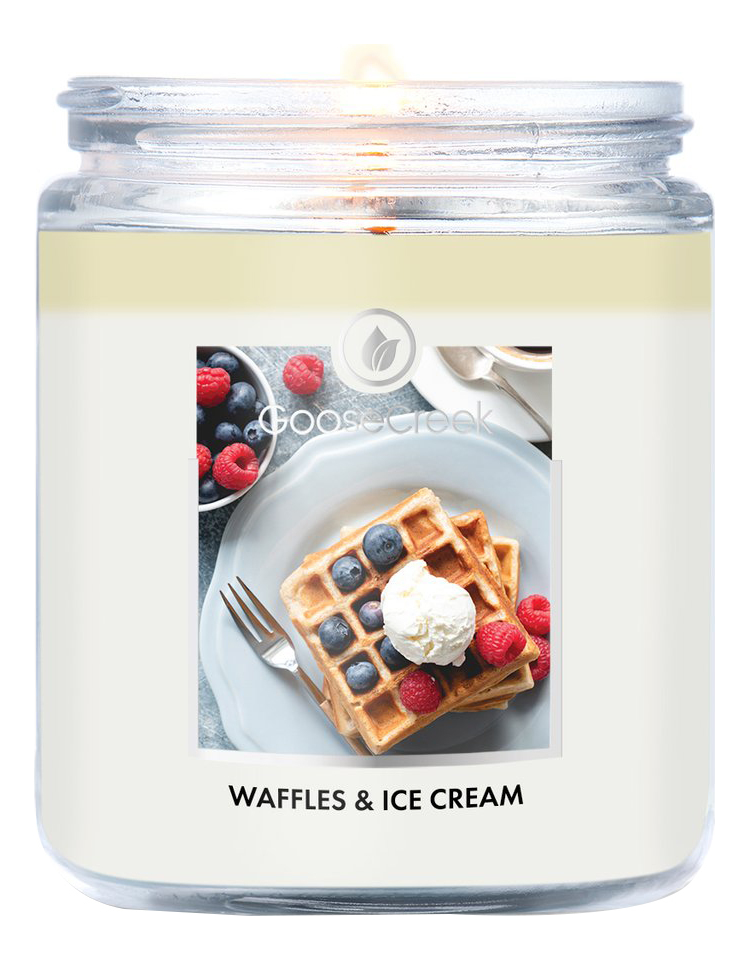 Ароматическая свеча Waffles & Ice Cream (Вафли и мороженое): свеча 198г ароматическая свеча vanilla pumpkin waffle ванильно тыквенные вафли свеча 198г